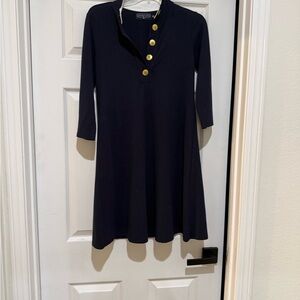 Duffield Lane Navy Top with Gold Accents